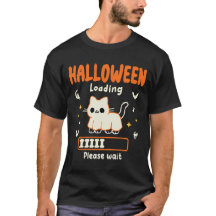 Halloween laddar vänligen vänta rolig svart katt 