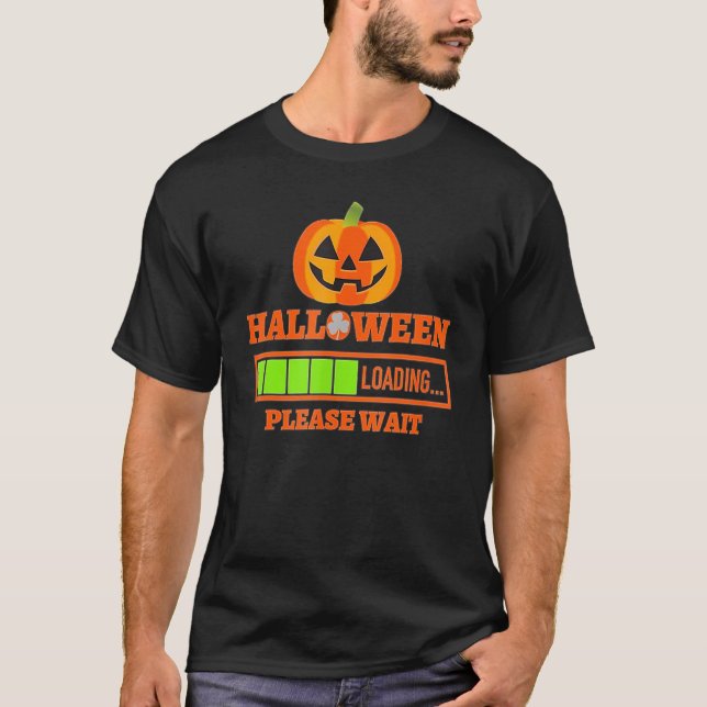 Halloween-laddning Vänta Pumpkin T Shirt (Framsida)