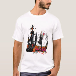 halloween ladies graffiti art 3D cool family T Shirt