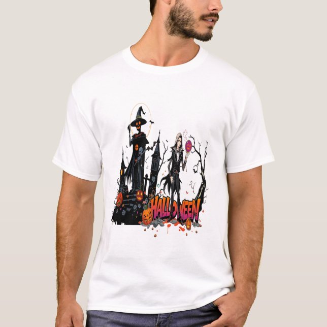halloween ladies graffiti art 3D cool family T Shirt (Framsida)