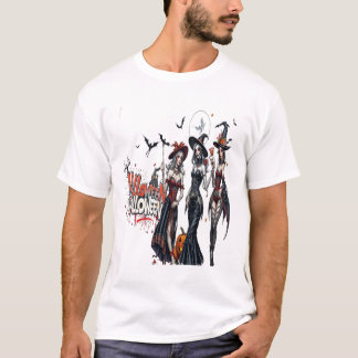 halloween ladies graffiti art family women t shirt