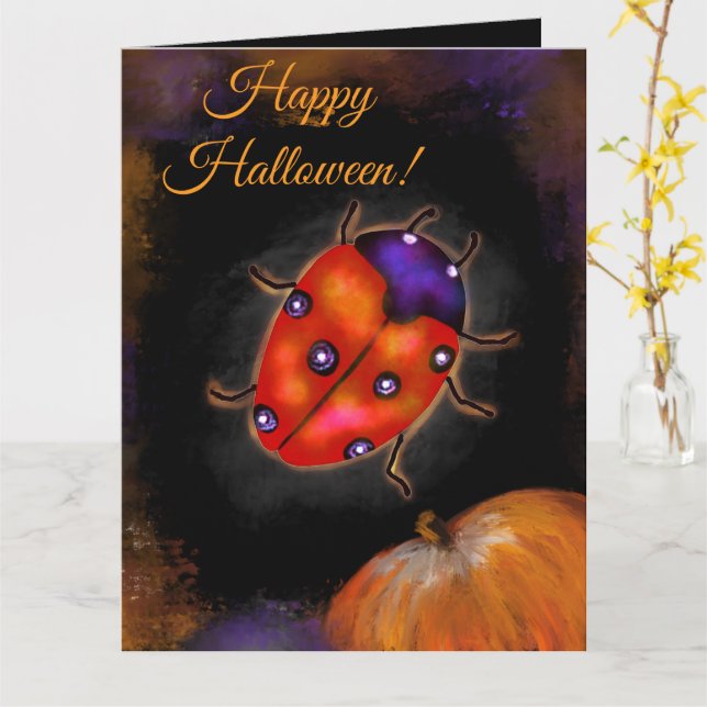 Halloween Ladybug Kort (Gul blomma)