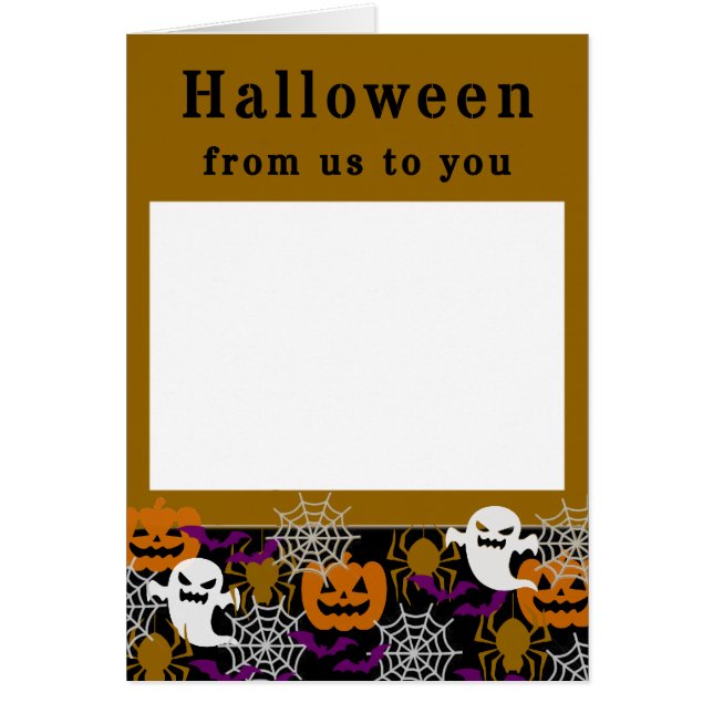 Halloween Lägg till ditt eget familjefoto Hälsningskort (Framsidan)