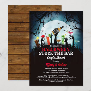 Halloween lagrar inbjuder pub till zombie-cocktail inbjudningar