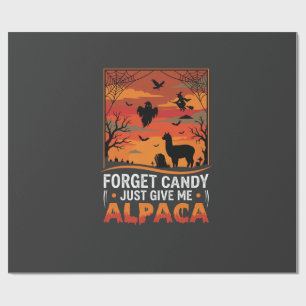 Halloween Lama Glöm Godis Kuslig Vektor Design Presentpapper