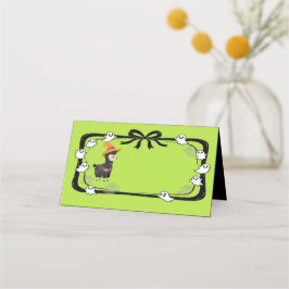 Halloween Lama som bär häxhatt Platskort Placeringskort