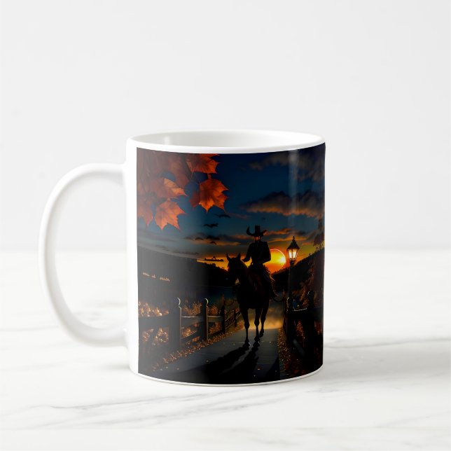 Halloween Landskap Sju Kaffemugg (Vänster)