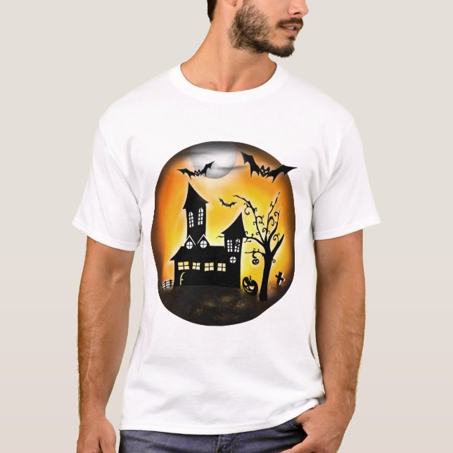 Halloween-landskap T Shirt (Framsida)