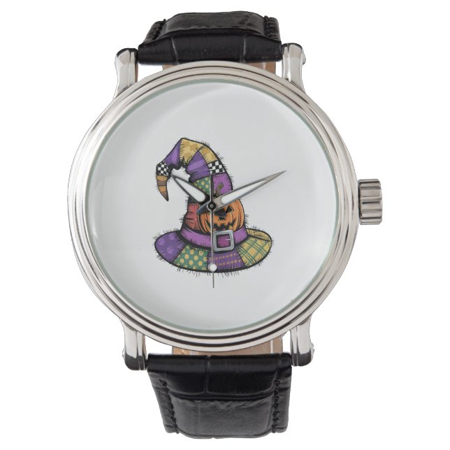 Halloween lapptäcke häxa hatt kuslig armbandsur (Framsida)