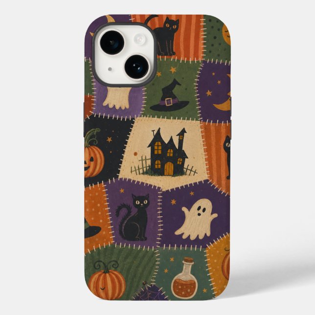 Halloween lapptäcke spökkatts hus telefonfodral (Baksida)
