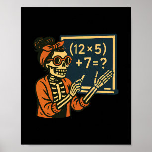 Halloween lärare sex sju meme 6 7 skelett skräck poster