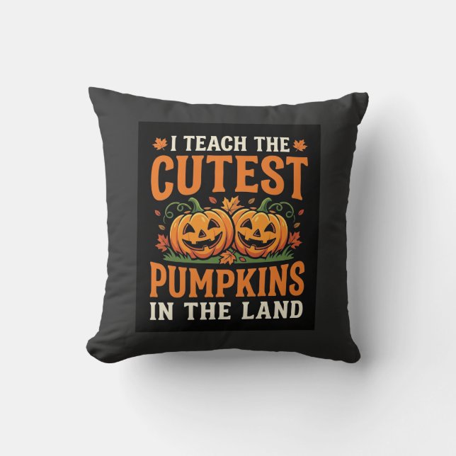 Halloween lärare sötaste pumpar design_1 kudde (Framsida)