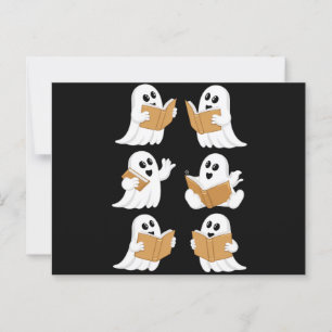 Halloween lärare spöke läser böcker bibliotekarie vykort
