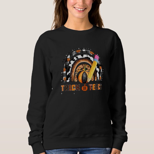 Halloween-lärare Trick Or Teach Halloween-fest T Shirt (Framsida)