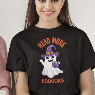 Halloween-läraren läser mer Bokar Ghost T Shirt