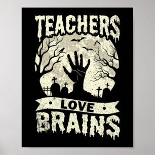halloween lärares kärlek hjärnor zombie-skolan poster