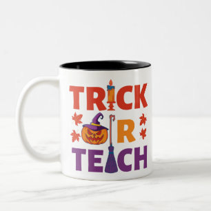 Halloween-lärartrick eller tesch Två-Tonad mugg
