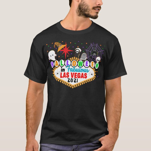 Halloween Las Vegas Matching Resa Vacation Travel T Shirt (Framsida)