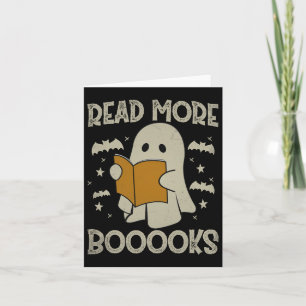 Halloween läser mer Bokar Funny Ghost Reading Bok Kort