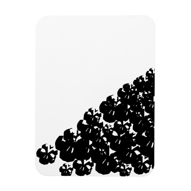 Halloween-läskare svarta döskallar vit magnet (Vertikal)