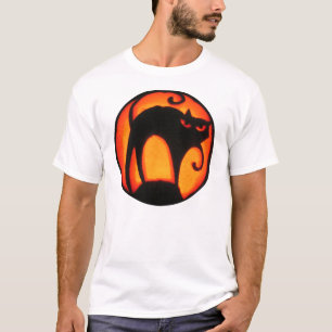 Halloween läskig kattjack o lantern tee shirt