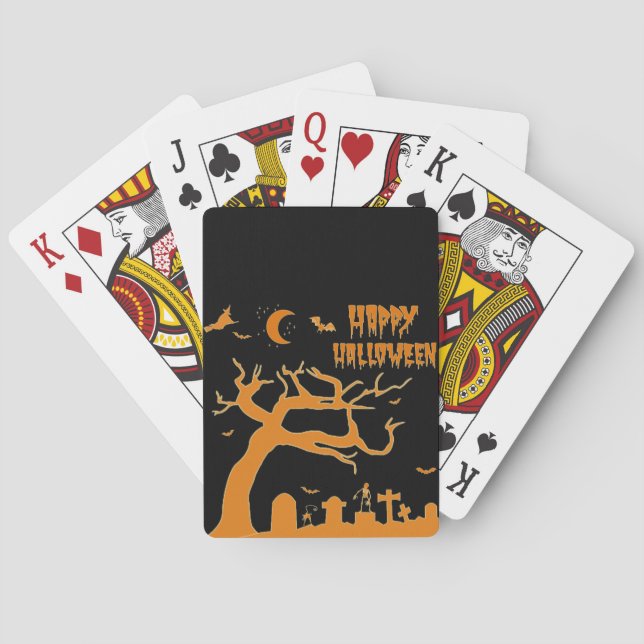 Halloween läskig natt spel kort (Baksidan)