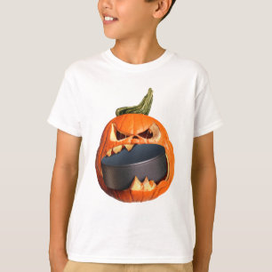 Halloween läskig pumpa som äter pucken t shirt