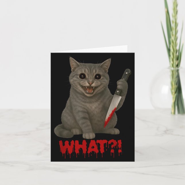 Halloween läskiga svarta katter rolig katten Vad B Kort (Framsida)