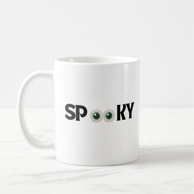 Halloween-läskigt läskig öga söt kaffemugg (Vänster)