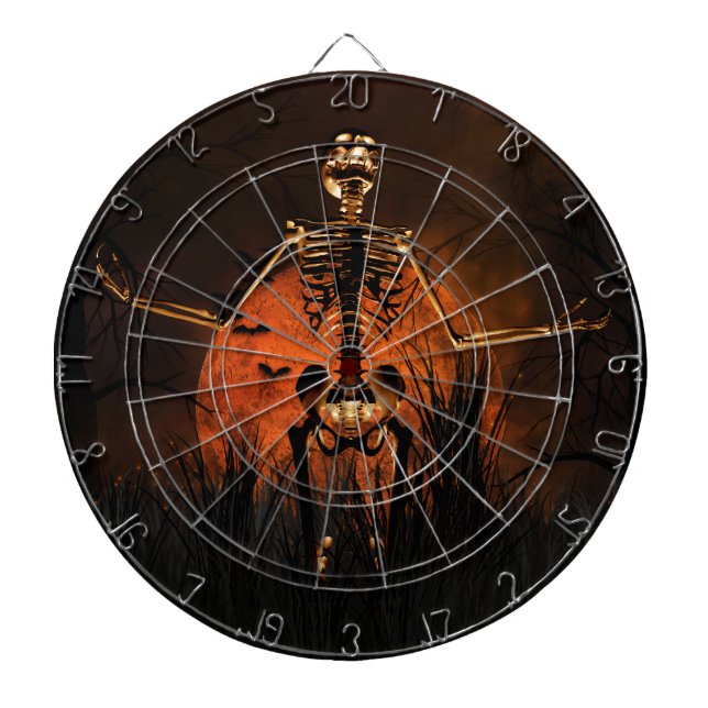 Halloween läskigt skelett darttavla (Framsidan)