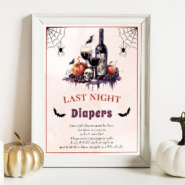 Halloween "Last Night Diaper" Baby Shower Game Poster