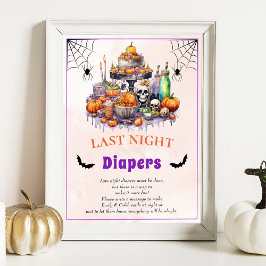 Halloween "Last Night Diaper" Baby Shower Game Poster