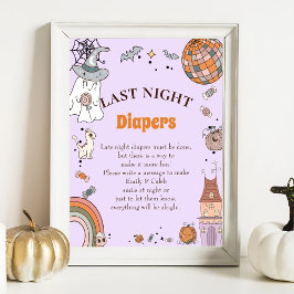 Halloween "Last Night Diaper" Baby Shower Game Poster