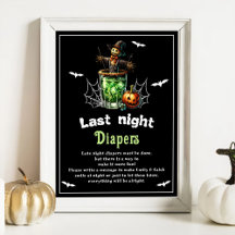 Halloween "Last Night Diaper" Baby Shower Game