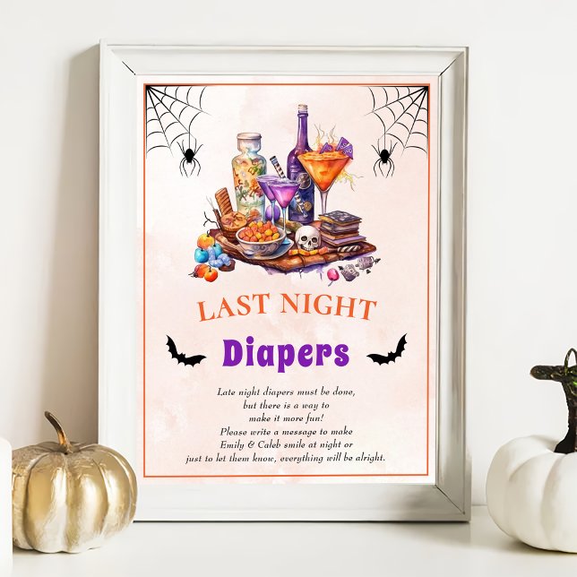 Halloween "Last Night Diaper" Baby Shower Game Poster (Skapare uppladdad)