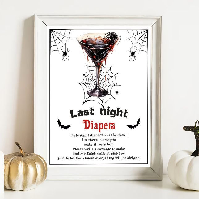 Halloween "Last Night Diaper" Baby Shower Game Poster (Skapare uppladdad)