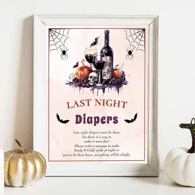 Halloween "Last Night Diaper" Baby Shower Game Poster (Skapare uppladdad)