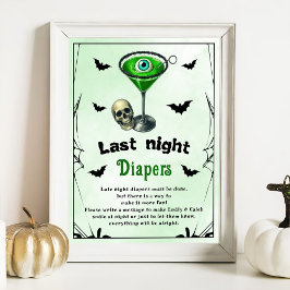Halloween "Last Night Diaper" Baby Shower Game Poster