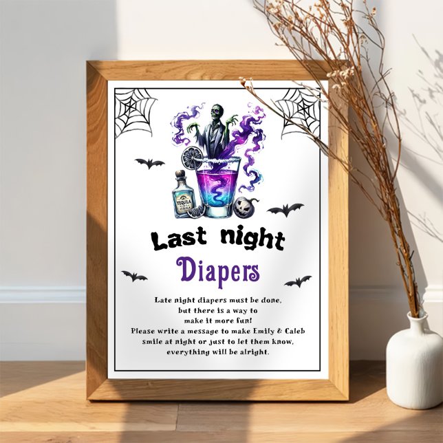 Halloween "Last Night Diaper" Baby Shower Game Poster (Skapare uppladdad)