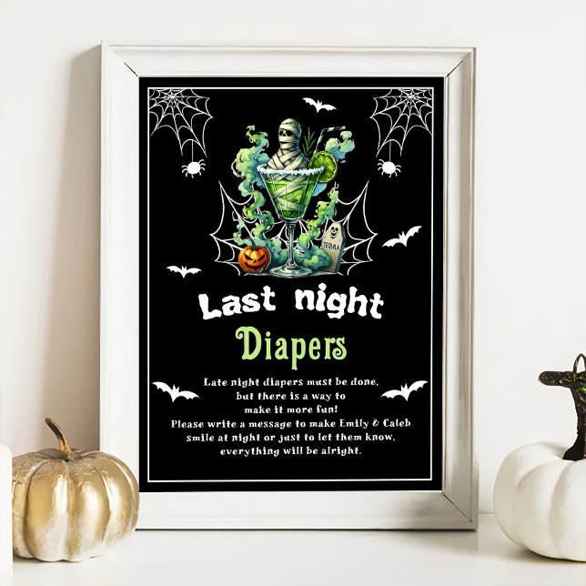 Halloween "Last Night Diaper" Baby Shower Game Poster (Skapare uppladdad)