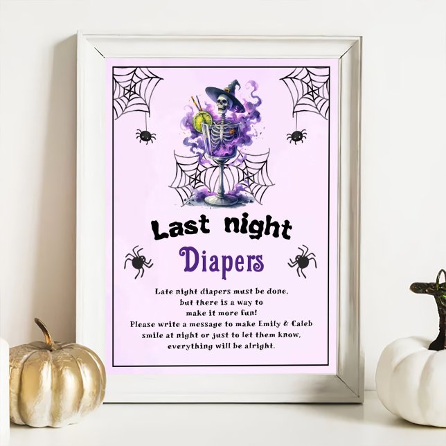 Halloween "Last Night Diaper" Baby Shower Game Poster (Skapare uppladdad)