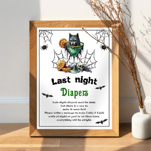 Halloween "Last Night Diaper" Baby Shower Game Poster