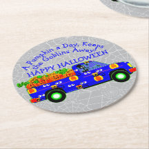 Halloween Lastbil Pumpkin Day Behållas Goblins Awa