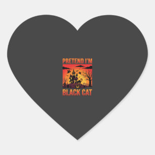 Halloween Låt mig vara svart katt spökhus grafik Hjärtformat Klistermärke