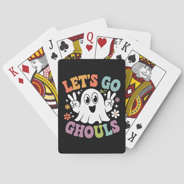 Halloween Låt oss gå spöken Ghost Retro kostym Casinokort (Baksidan)