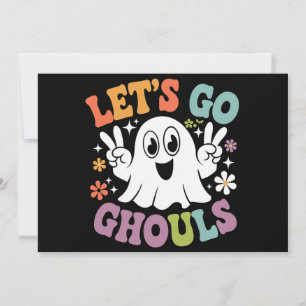 Halloween Låt oss gå spöken Ghost Retro kostym Inbjudningar