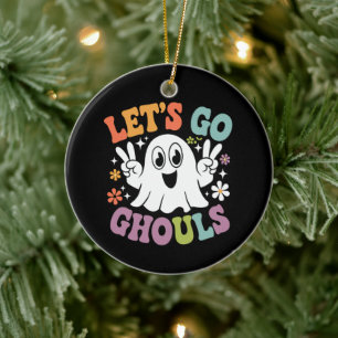 Halloween Låt oss gå spöken Retro kostym Julgransprydnad Keramik
