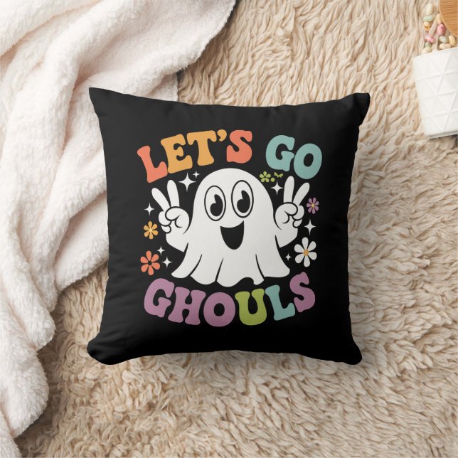 Halloween Låt Oss Gå Spöken Retro Kostym Kudde (Filt)