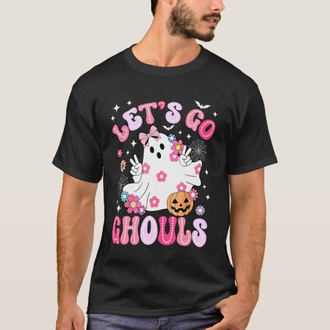 Halloween Låt Oss Gå Spöken Retro Kostym Kvinnor T Shirt (Framsida)