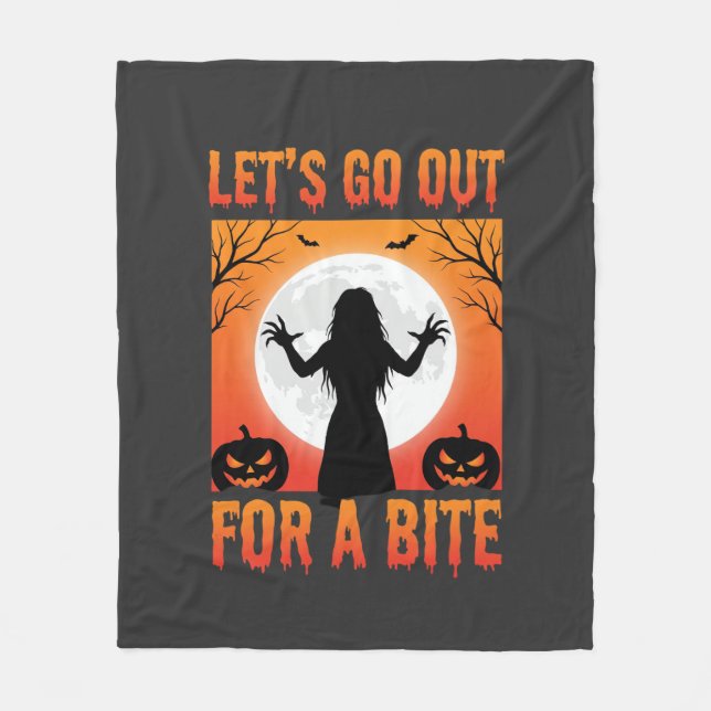 Halloween Låt Oss Gå Ut För En Bit Skräck Fleecefilt (Framsidan)